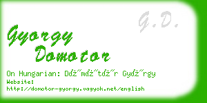 gyorgy domotor business card